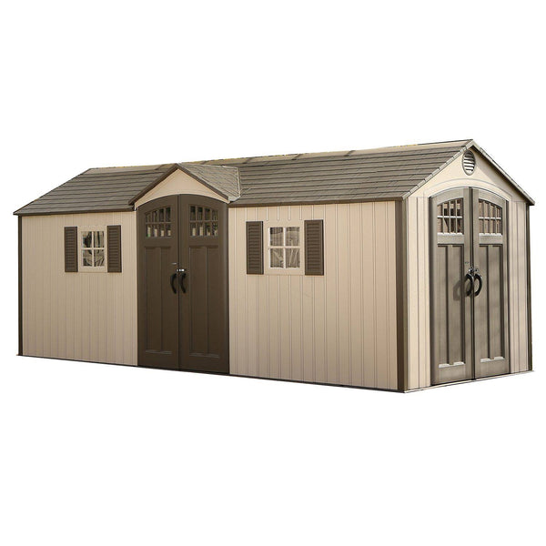 Lifetime 20' x 8' Outdoor Storage Shed Building Brown